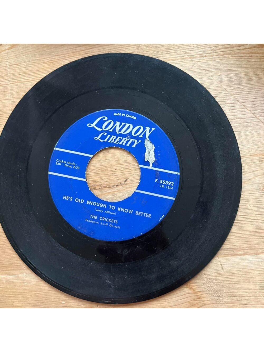 The Crickets - He's Old Enough to Know Better/I'm Feeling Better 45rpm VG+ R16
